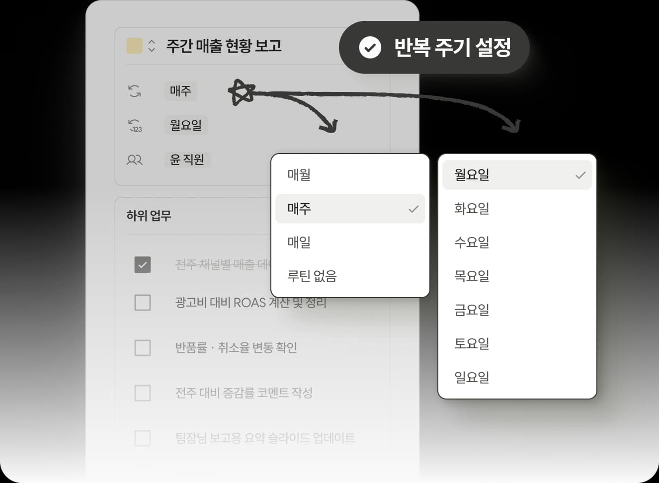 BRIC(브릭) 반복 업무 설정 기반 자동 생성 구조